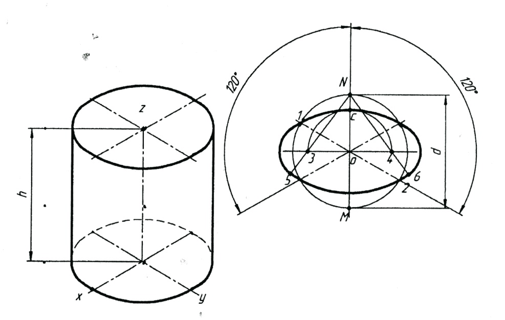 Черчение как нарисовать цилиндр
