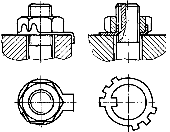 Гайка со шплинтом чертеж