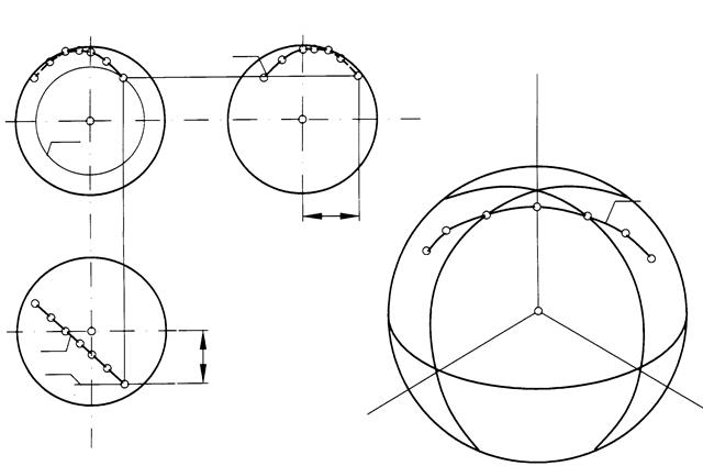 Сфера размеры. Сечение сферы в 3 проекциях. Аксонометрическая проекция шара с вырезом. Шар в трех проекциях. Проекция сферы.