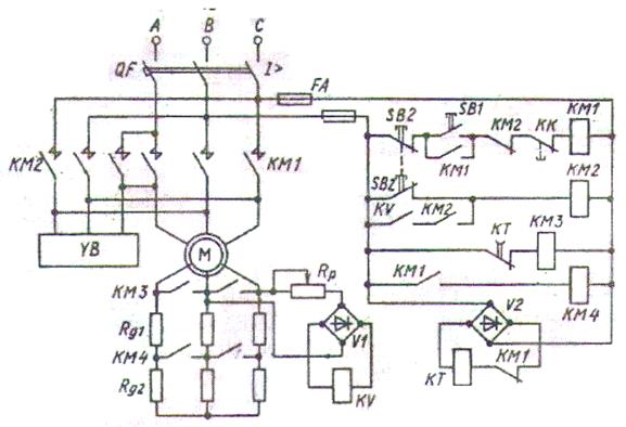 Схема управления ад с фазным ротором предусматривает