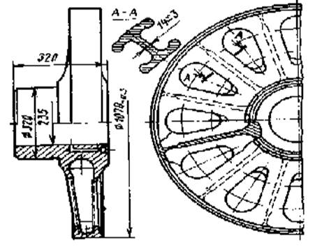 Колесо локомотива чертеж