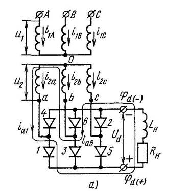 Схема выпрямитель 3 х фазный