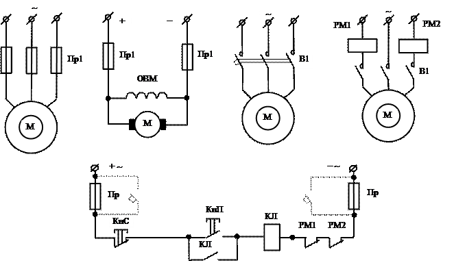 Узлы электрической защиты двигателей и схем управления