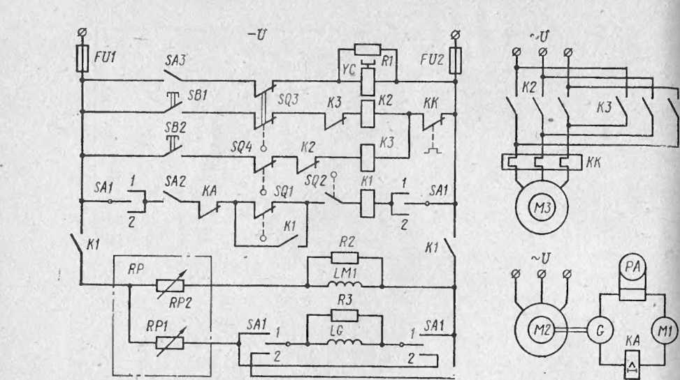 Принципиальная электрическая схема лебедки