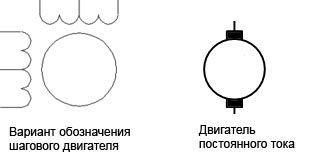 Обозначения двигателя на схеме