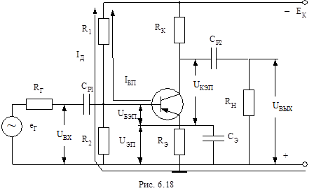 Схема включения каскада с общим эмиттером