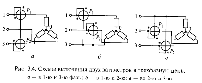 Схема включения ваттметра