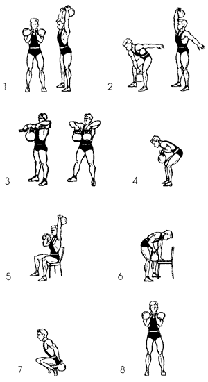Упражнения с гирей 16 кг в картинках
