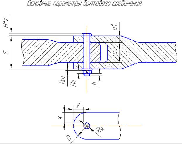 Выполните на странице 64 эскиз болтового соединения руководствуясь примером на рисунке 52 диаметр