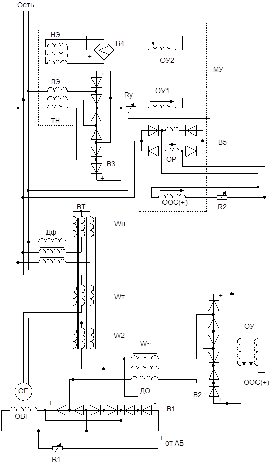 Принципиальная схема АРН генераторов серии ТМВ