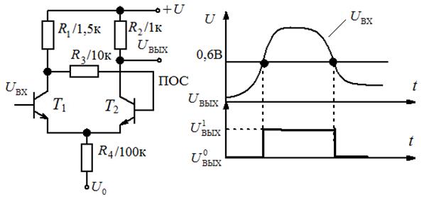 Компаратор напряжения на транзисторе схема