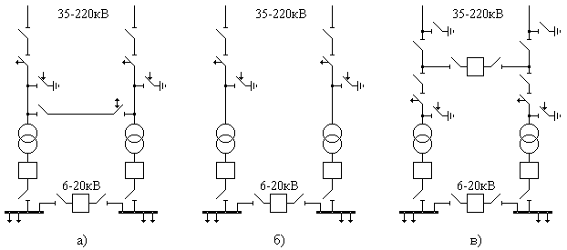 Схема двухтрансформаторной подстанции с первичным напряжением 35 кв