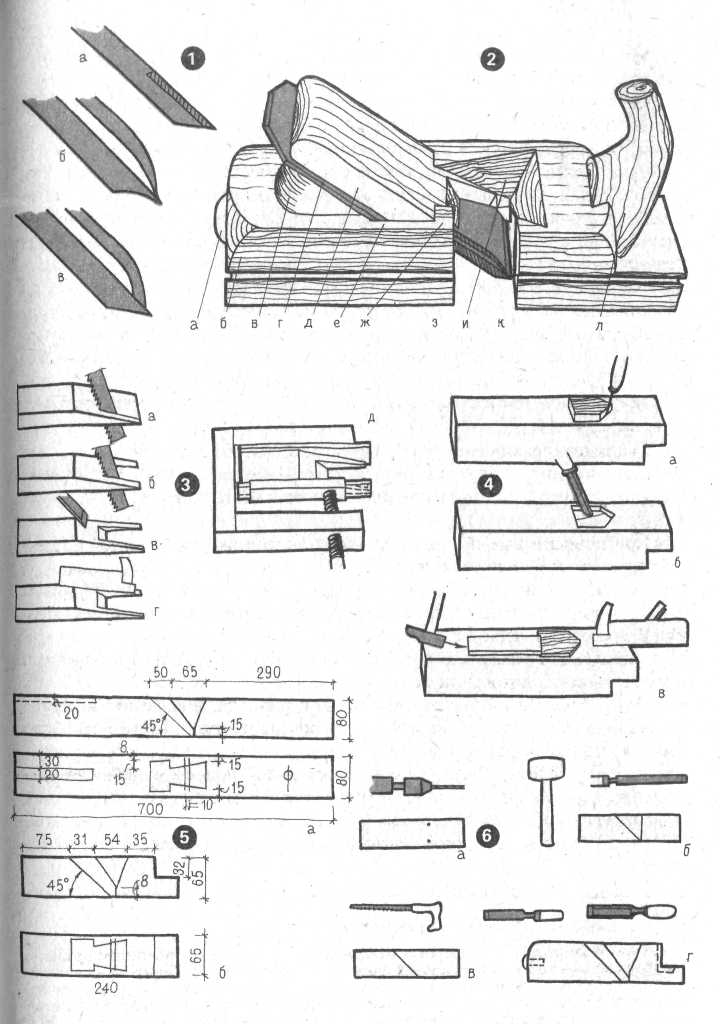 Чертеж рубанка из дерева