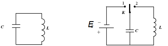 Рассмотри рисунок колебательного контура ключ к. Колебательный контур. Колебательный контур с ключом. Колебательный контур схема. Колебательный контур рисунок.