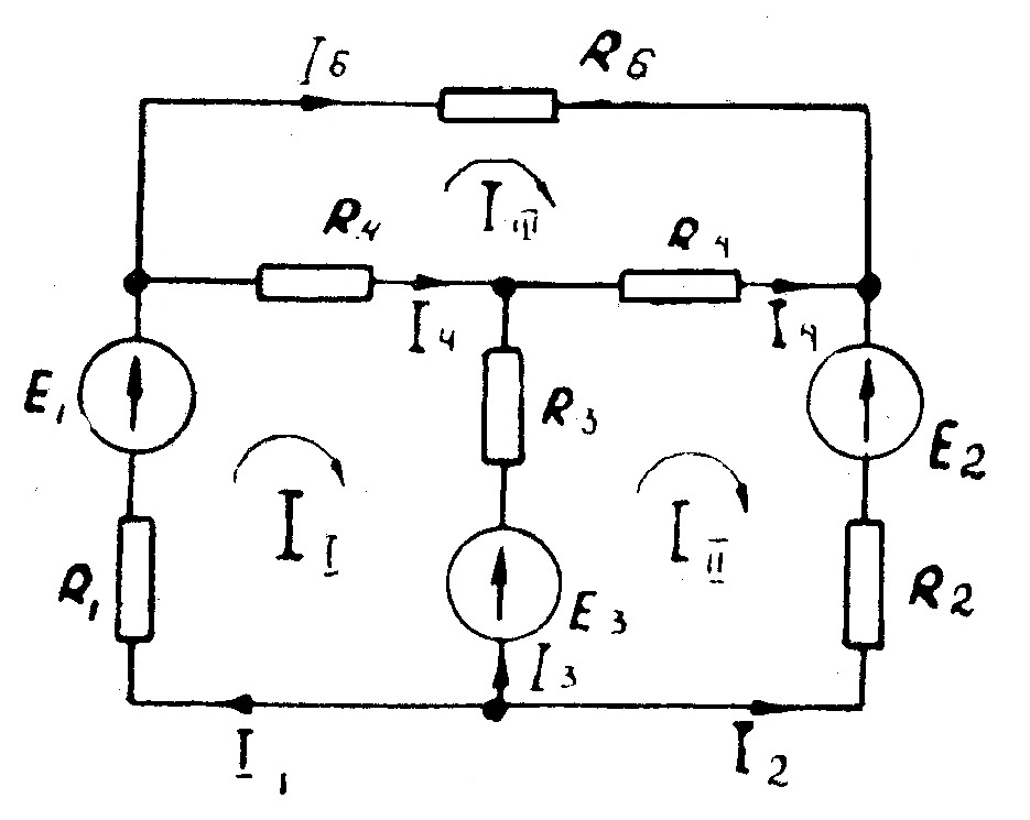 Направление тока в контуре. Метод контурных токов для 3 контуров. Метод контурных токов 2 ЭДС. Метод контурных токов четырехполюсник.