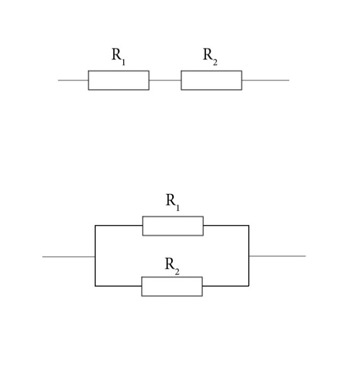 Последовательное соединение двух проводников схема. Параллельное соединение проводников схема соединения. Параллельное и последовательное соединение проводников рисунок. Схема параллельного соединения двух проводников. Схема последовательного соединения проводников.