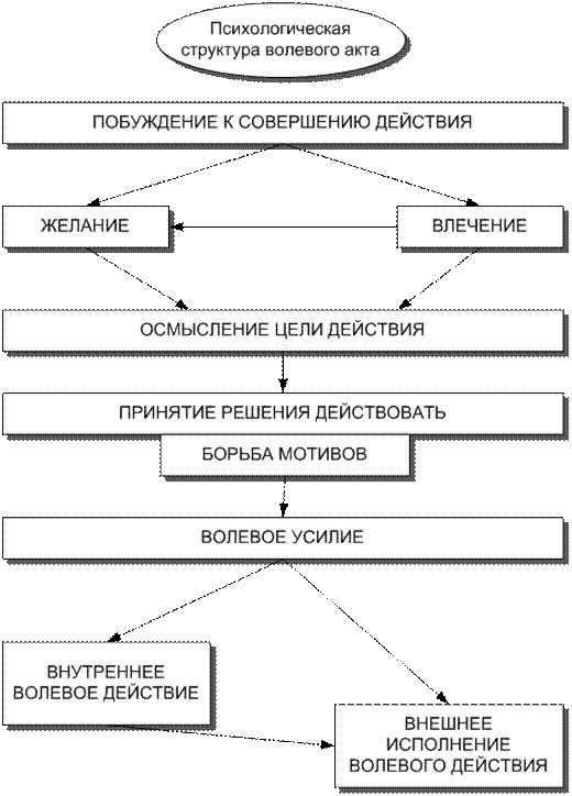 2 составить схему структуры волевого акта и указать волевые качества человека дать им определение