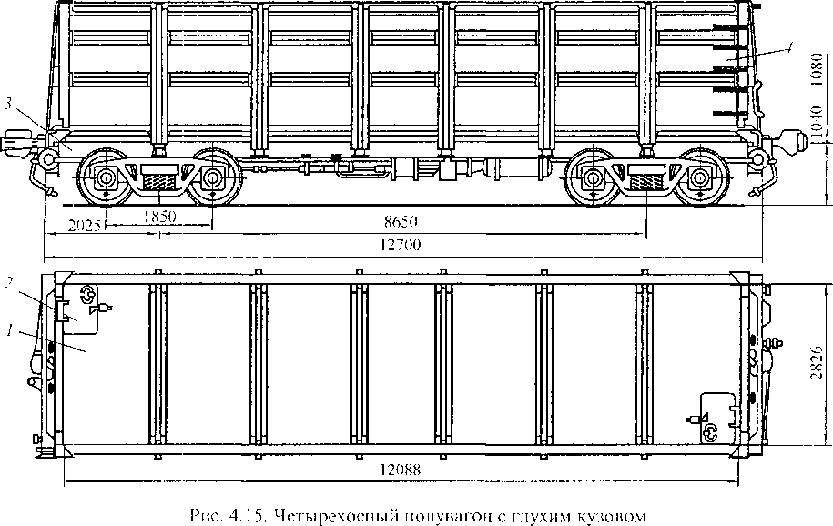 Грузовой вагон чертеж