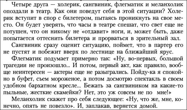 Что относят к характерным особенностям темперамента