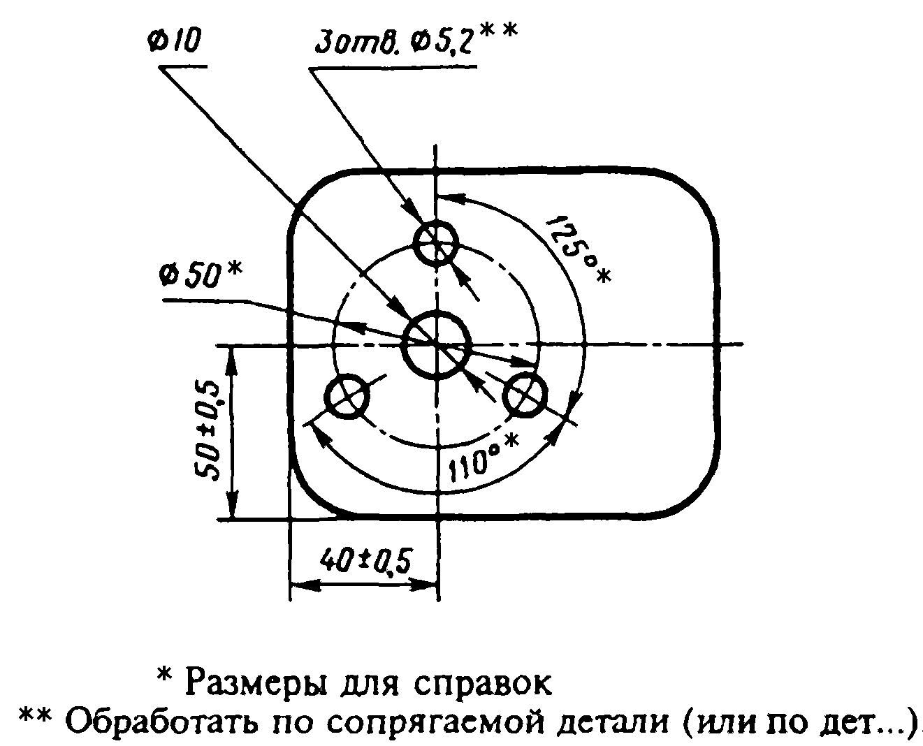 Справочный размер на чертеже это