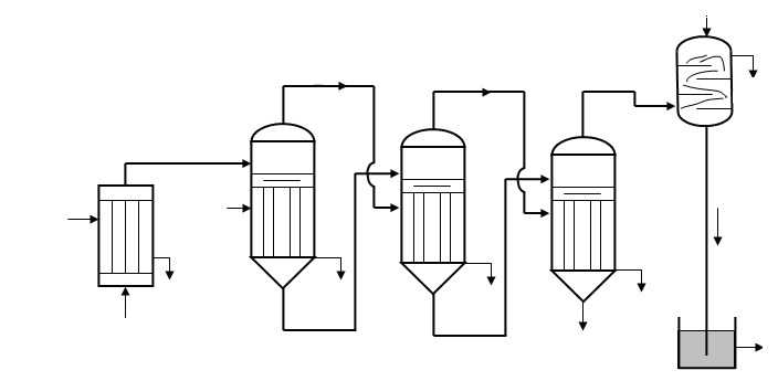 В двухкорпусную выпарную установку по прямоточной схеме поступает 1000 кг ч