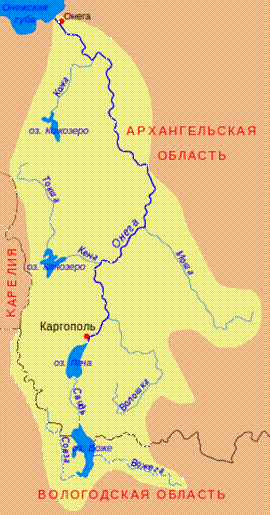 Карта река онега